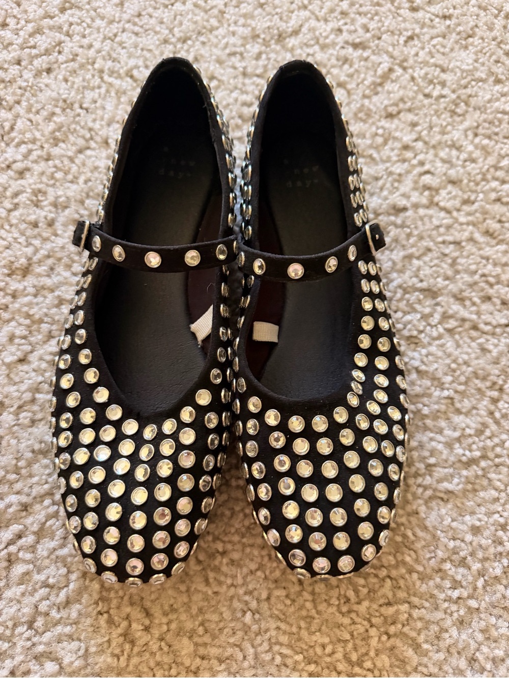 Target Black Mary Jane Flats with Silver Studs